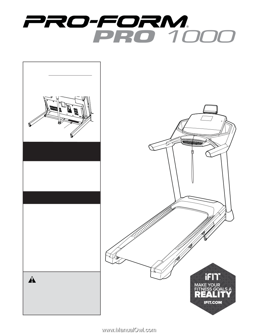 ProForm Pro 1000 Treadmill | English Manual