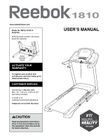 Reebok 1810 Treadmill | English Manual