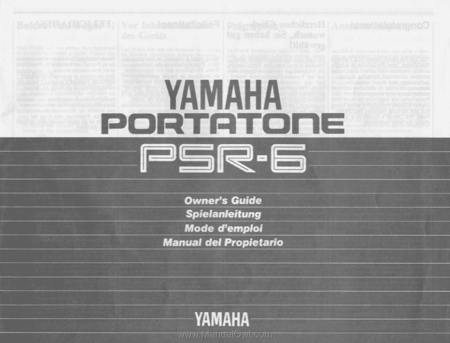 Yamaha PSR-6 | Owner's Manual (image)