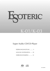 Esoteric K-03 Owners Manual DE IT NL