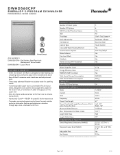 Thermador DWHD560CFP Product Spec Sheet