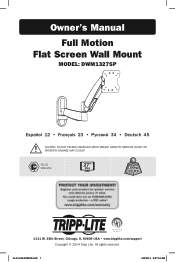 Tripp Lite DWM1327SP Owners Manual for Full Motion Flat Screen Wall Mount Mult-language