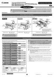 Canon imagePROGRAF iPF850 Setup Guide