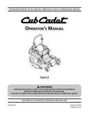 Cub Cadet TANK LZ 60 KH TANK LZ 48 Operator's Manual