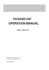 Haier HPU-18CH13 HPU-123C01 User Manual