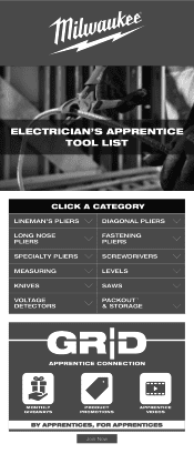 Milwaukee Tool Voltage Detector with LED Electricians Apprentice Tool List - Clickable PDF