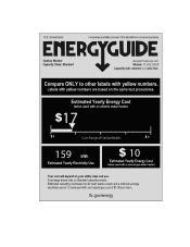 Avanti TLW21D2P Energy Guide Label