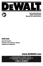 Dewalt DWE7800 Instruction Manual