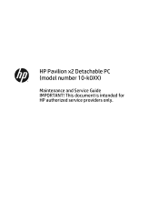HP Pavilion x2 - 10-k020nr HP Pavilion x2 Detachable PC (model number 10-k0XX)