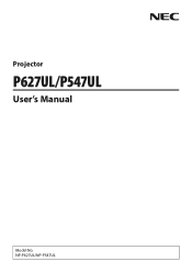 NEC NP-P627UL User Manual English
