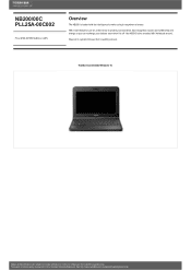 Toshiba NB200 PLL25A-00C002 Detailed Specs for Netbook NB200 PLL25A-00C002 AU/NZ; English