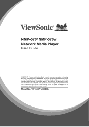 ViewSonic NMP-570w NMP-570, NMP-570W User Guide (English)