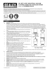 Sealey PC200SD110V Instruction Manual
