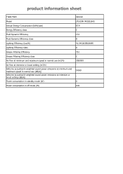 Zanussi ZFLX29K Product information sheet