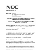 NEC X464UNV-TMX9P Launch Press Release
