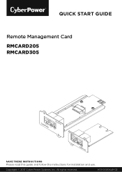 CyberPower RMCARD205TAA Quick Start Guide