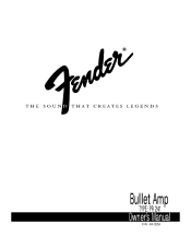 Fender Bullet Reverb Owner Manual