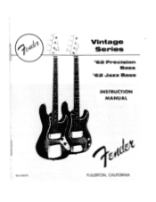 Fender 62 Vintage Jazz Bass Owners Manual