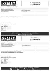 Sealey 1000TR Declaration of Conformity