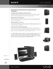 Sony VGC-RB42G Marketing Specifications