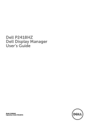 Dell P2418HZ Display Manager Users Guide