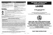 Lasko 5624 Operation Manual
