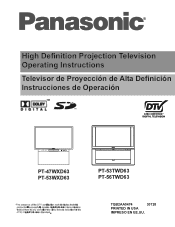 Panasonic PT53WXD63G PT47WXD63 User Guide
