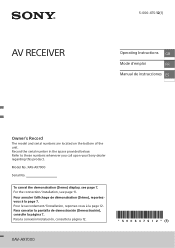 Sony XAV-AX7000 Operating Instructions