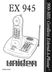 Uniden EX945 English Owners Manual