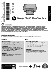 HP Deskjet F2400 Reference Guide