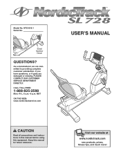 NordicTrack Sl728 Exercise Bike English Manual