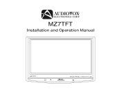 Audiovox MZ7TFT Operation Manual