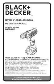 Black & Decker BDCDD12C Instruction Manual