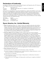 Epson ET-16600 Notices and Warranty for U.S. and Canada