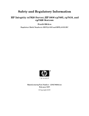 HP Server rp7405 Safety and Regulatory Information, Fourth Edition - HP Integrity rx7620 Server; HP 9000 rp7405, rp7410 and rp7420 Servers