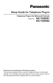 Panasonic KX-TG9581 Setup Guide for Telephone Plug-in