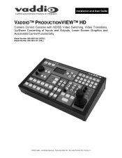 Vaddio ProductionVIEW HD ProductionVIEW HD Manual