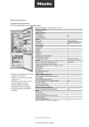 Miele KFN 15943 DE edt/cs Product sheet