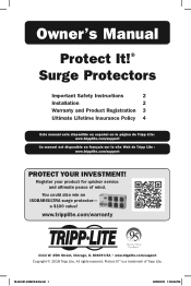 Tripp Lite TLP28PD57WCAM Owners Manual for Protect It Surge Protectors English