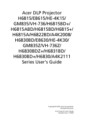 Acer H6830BD User Manual