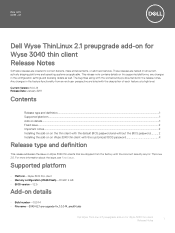Dell Wyse 3040 Wyse ThinLinux 2.1 preupgrade add-on for thin client Release Notes