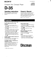 Sony D-35 Users Guide