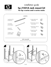HP P5389A Installation Guide HP J1531A Rack Mount Kit