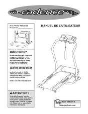Weslo Cadence 630 Treadmill French Manual
