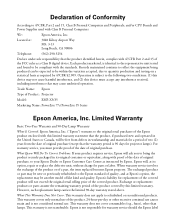 Epson PowerLite 77c Warranty Statement