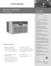 Frigidaire FFRE0833Q1 Product Specifications Sheet