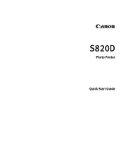 Canon 820D S820D Quick Start Guide
