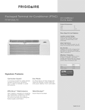 Frigidaire FFRP092LT6 Product Specifications Sheet