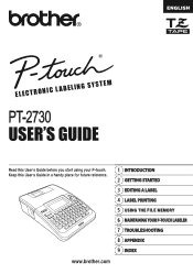 Brother International PT-2730 Users Manual - English
