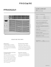 Frigidaire FFRA0522U1 Product Specifications Sheet